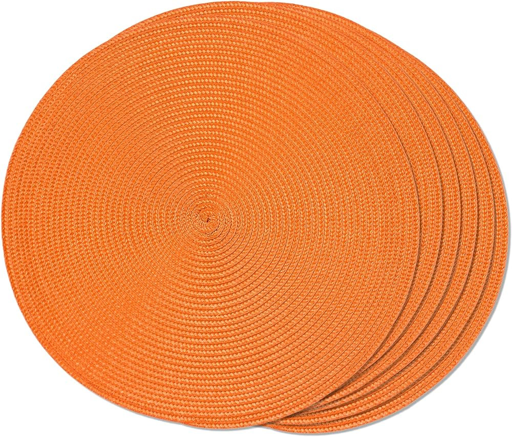 FunWheat Round Braided Placemats Set of 6 Table Mats for Dining Tables Woven Washable Non-Slip Pl... | Amazon (US)