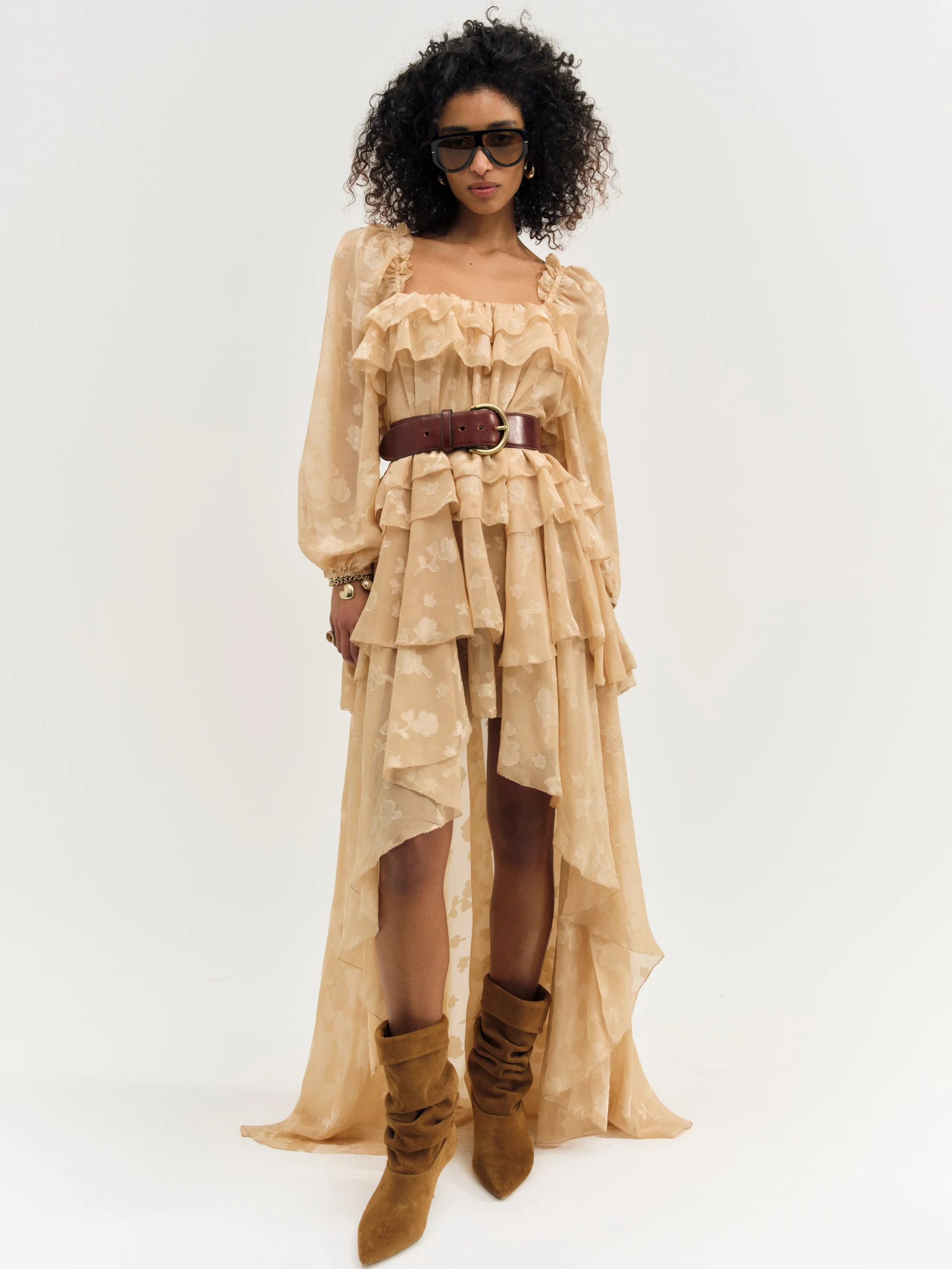 Colette Satin Burnout Maxi Dress | For Love & Lemons