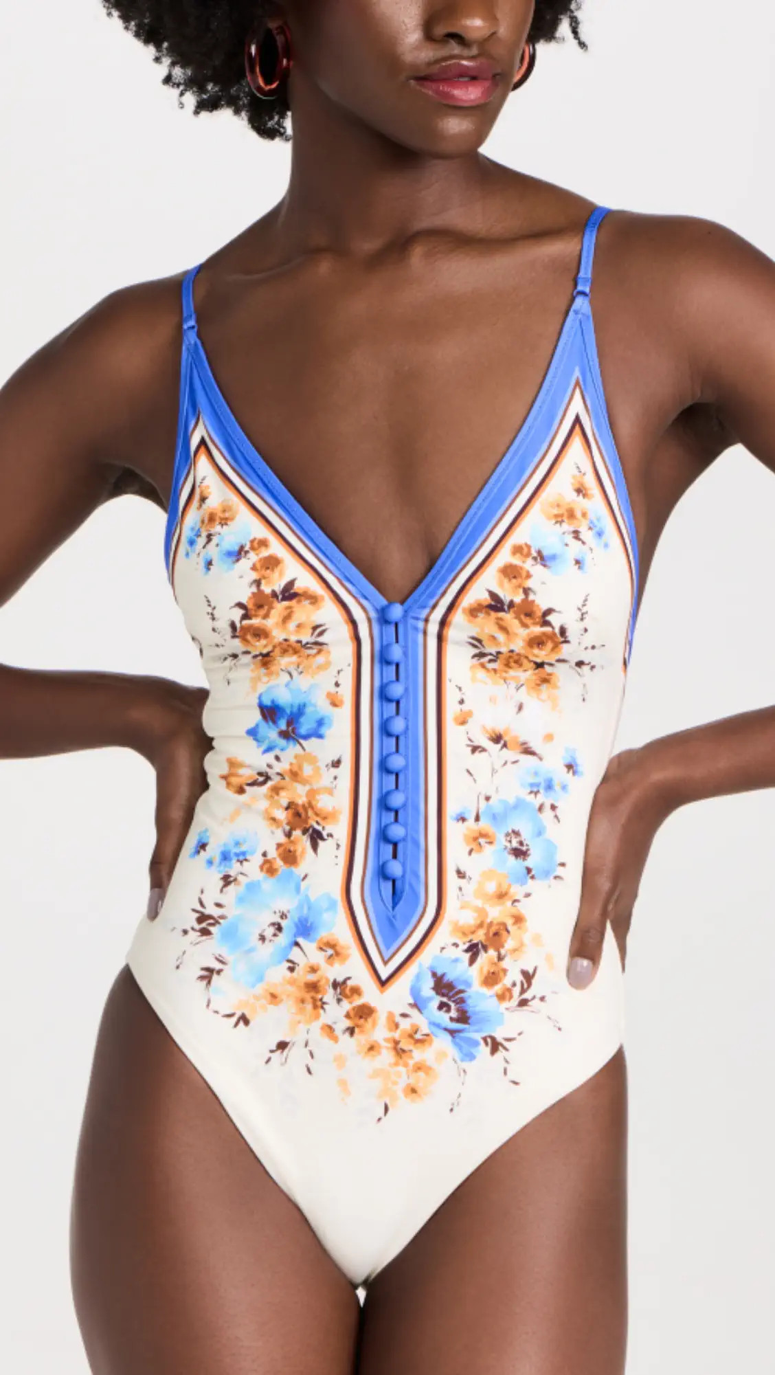 Halcyon Button Plunge One Piece | Shopbop