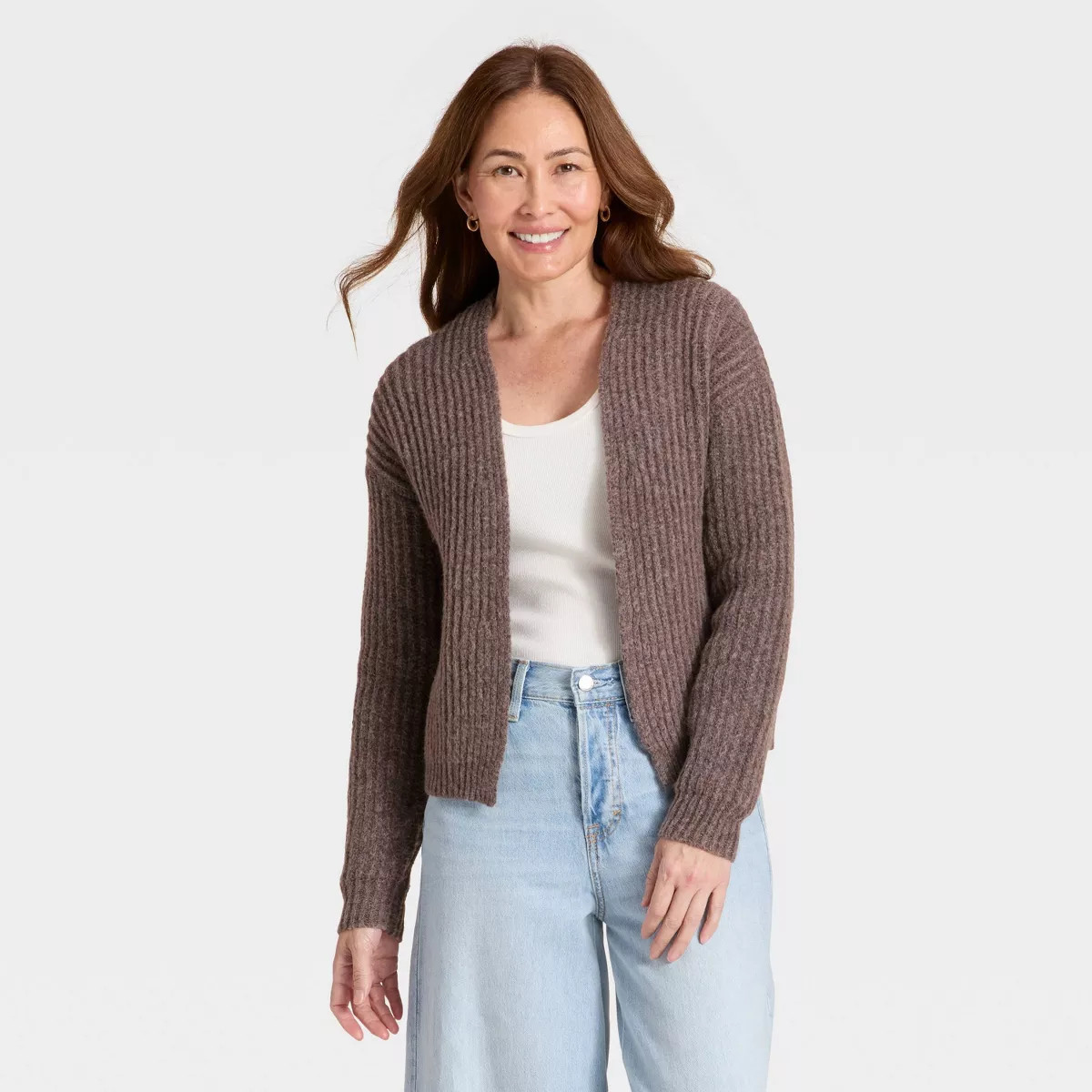 Women's Cozy Cardigan - Universal Thread™ Brown XS | Target
