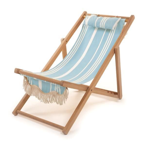 sling chair, vintage blue stripe | minnow