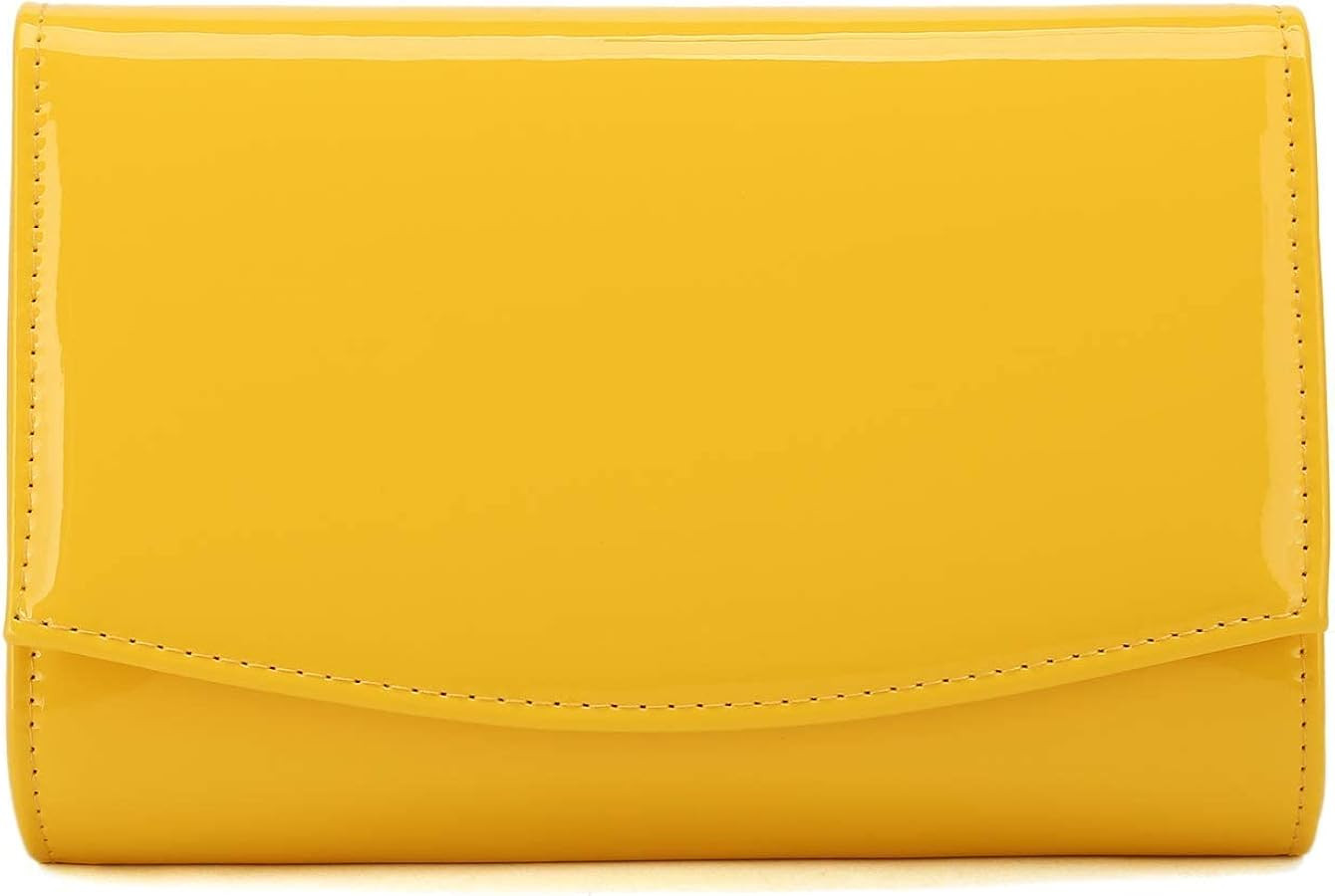 CHARMING TAILOR Patent Leather Flap Clutch Classic Elegant Evening Bag Chic Dress Purse | Amazon (US)