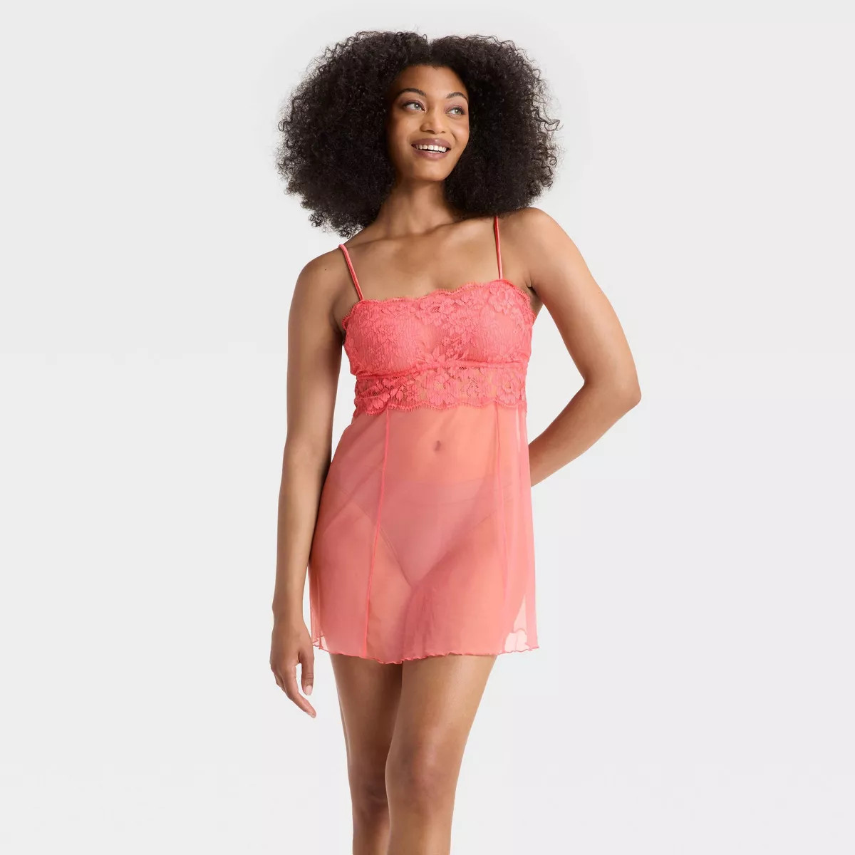 Women's Straight Neck Lingerie Babydoll Slip Dress - Auden™ | Target