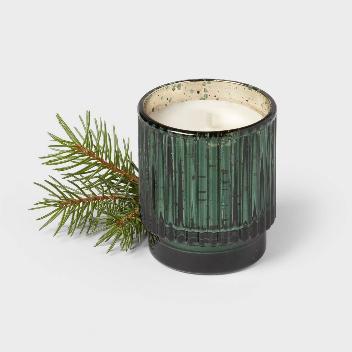 4oz Mercury Footed Ribbed Glass with Dustcover Green/Forest Fir - Threshold™ | Target