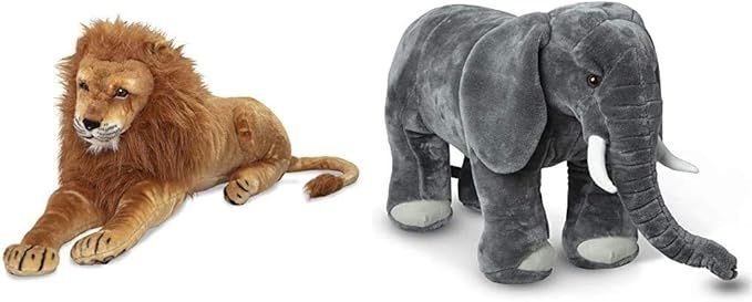 Melissa & Doug Large Stuffed Lion & Elephant | Amazon (US)