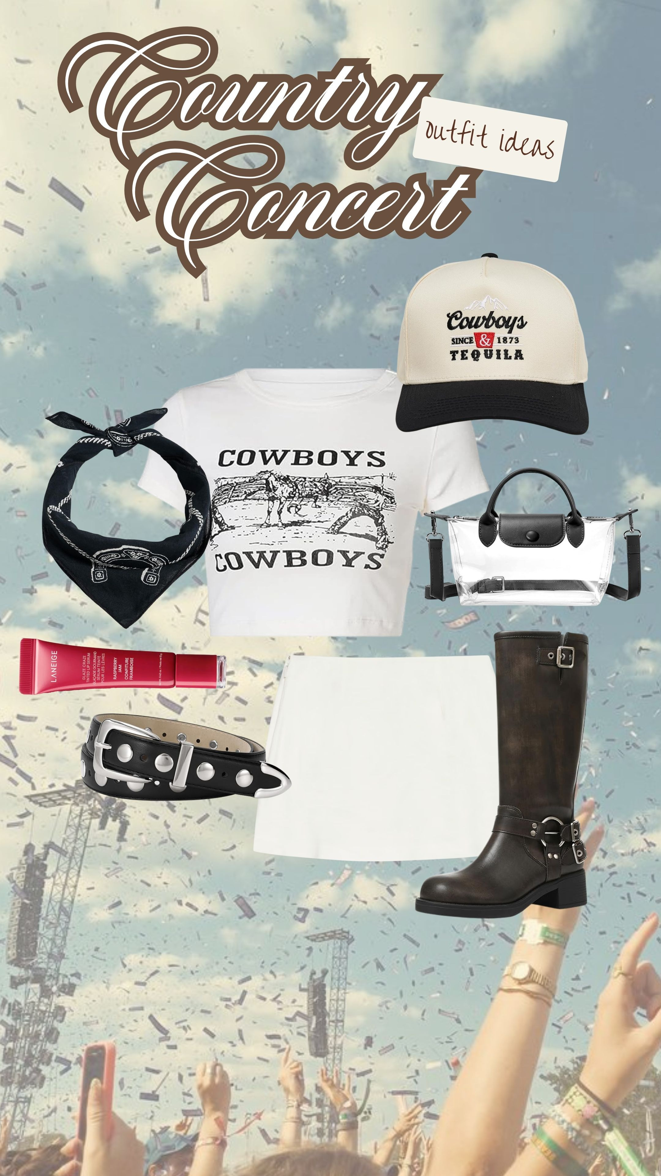 Love this look for a country concert! The bandana adds the perfect western touch! 

country concert outfit, summer fashion, concert look ideas 

 #LTKdayinmylife #LTKgrwm #LTKootd