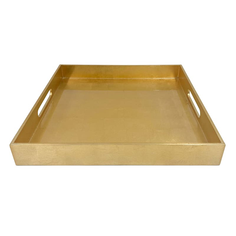 Gold Lacquer Decorative Tray, 15" | At Home