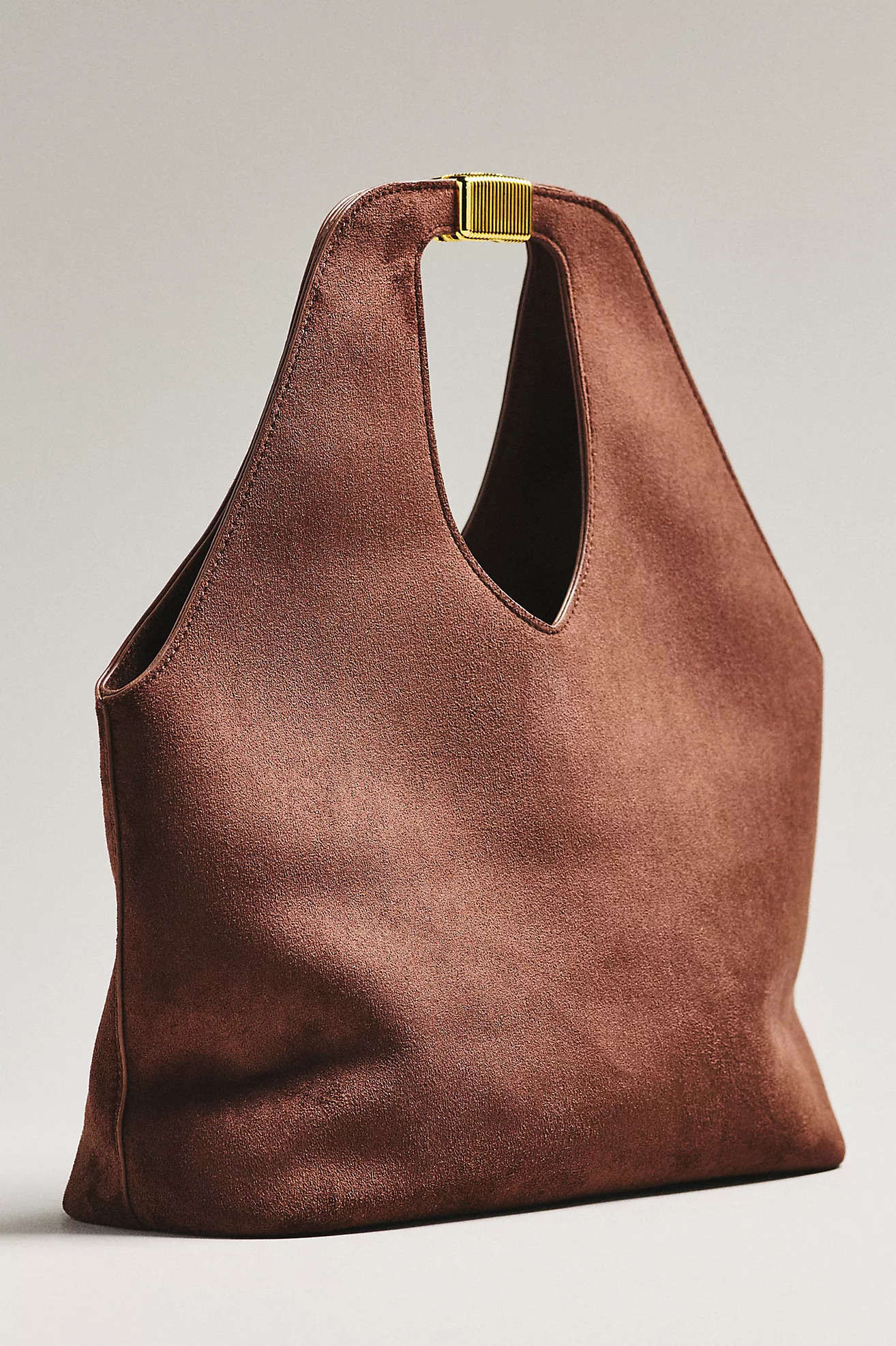 By Anthropologie Faux-Suede Gilded Handle Tote Bag | Anthropologie (US)