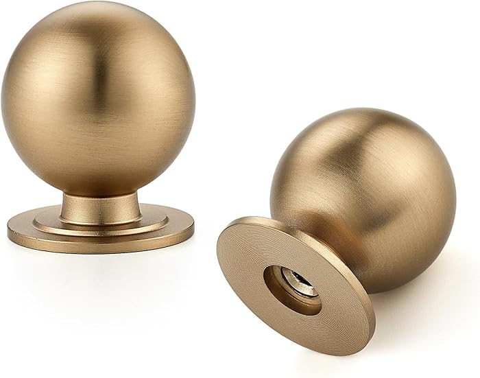 12 Pack Champagne Bronze Cabinet Knobs, Round Dresser Knobs, Ball Kitchen Cabinet Hardware, 0.95"... | Amazon (US)