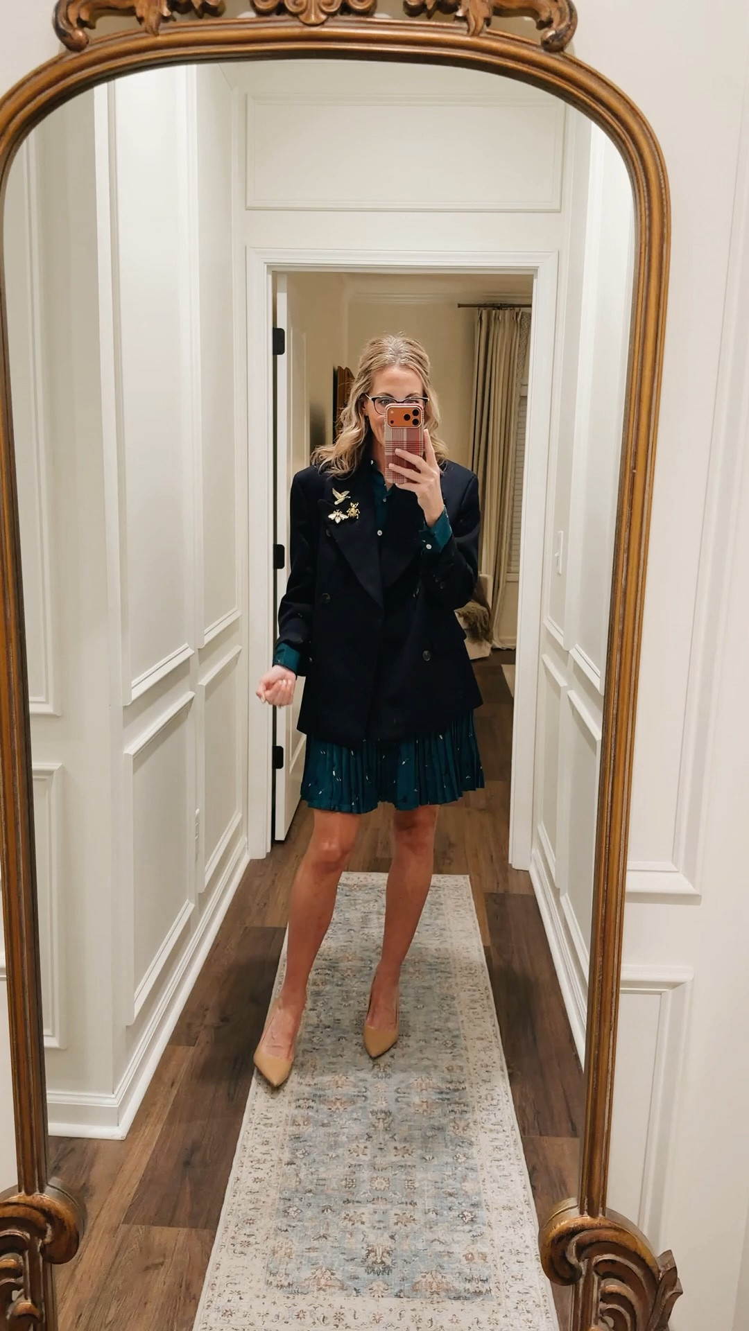 @Walmart outfit of the day! Love this blazer with the embellishment and this beautiful duck dress both in a size extra small