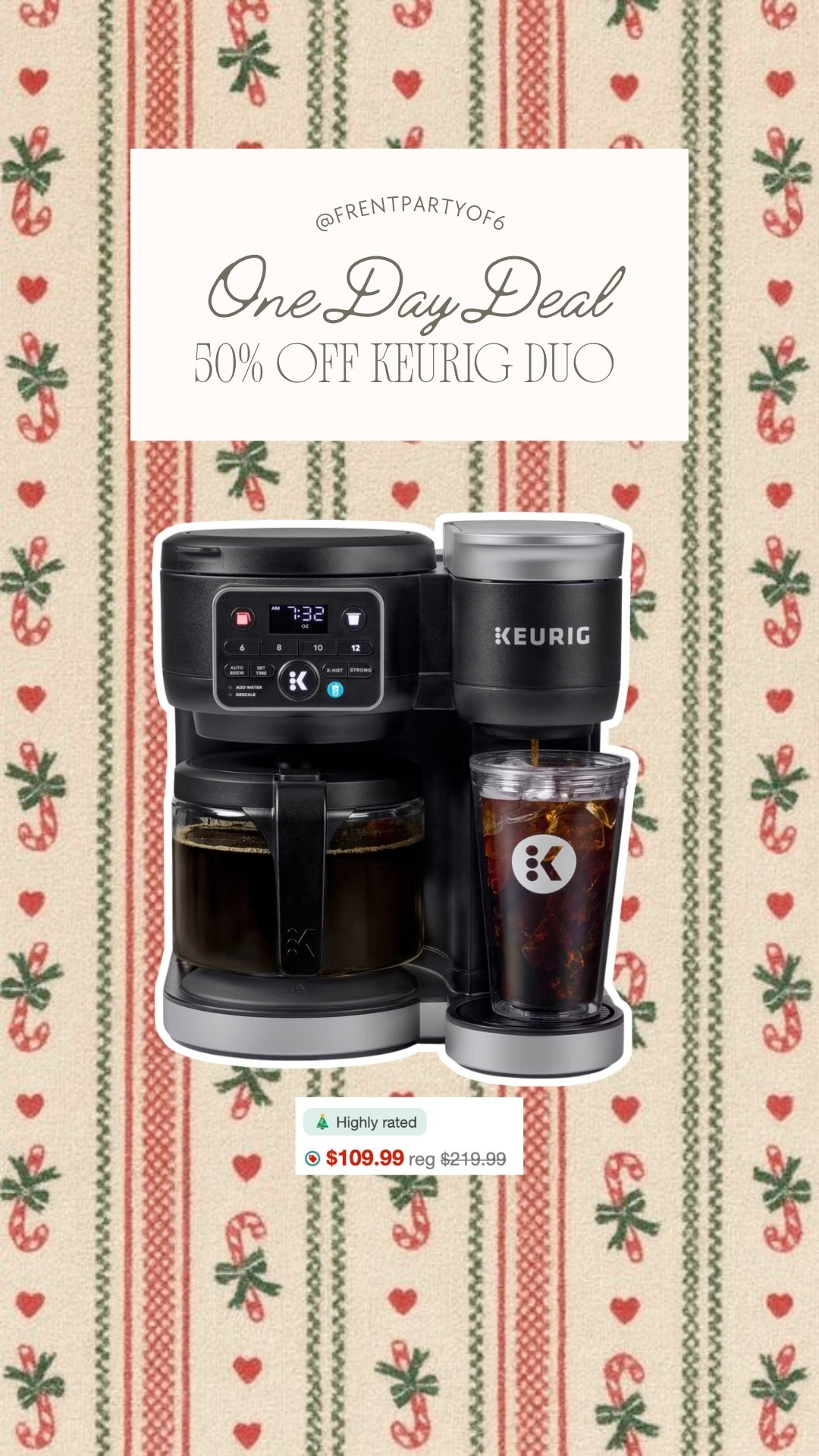 One day deal at target! Say 50% off this Keurig K-duo, hot and iced single serve carafe coffee maker and accessories! Great gift idea!

#LTKHome #LTKGiftGuide #LTKSaleAlert