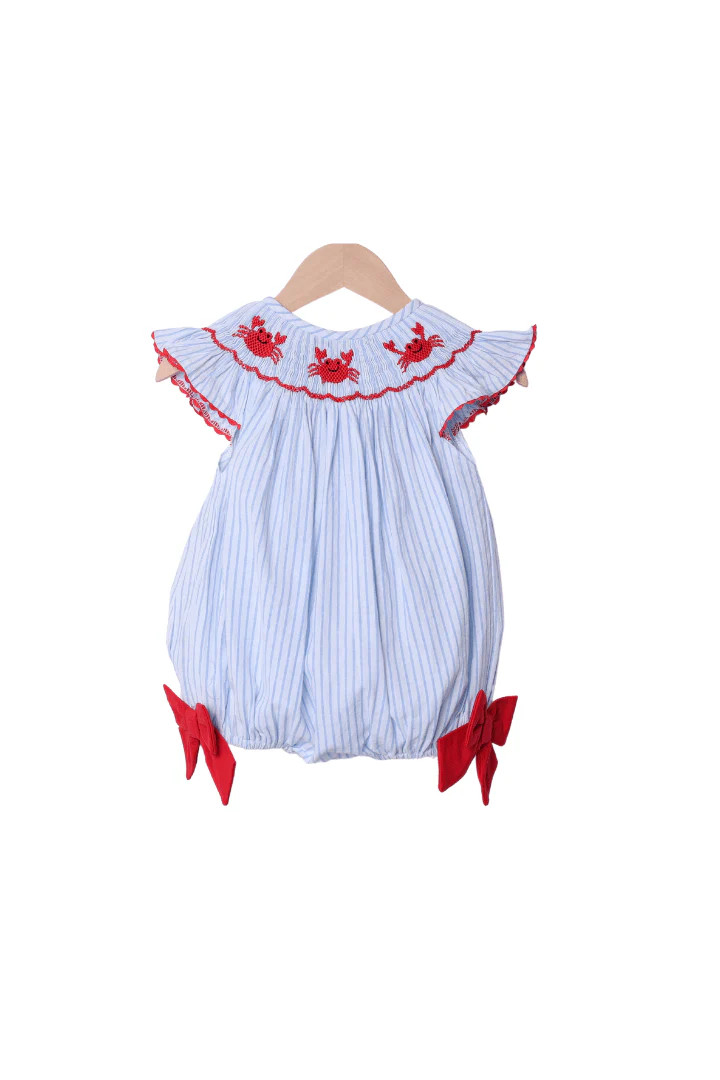 Smocked Crab Blue and Red Bubble | The Smocked Flamingo