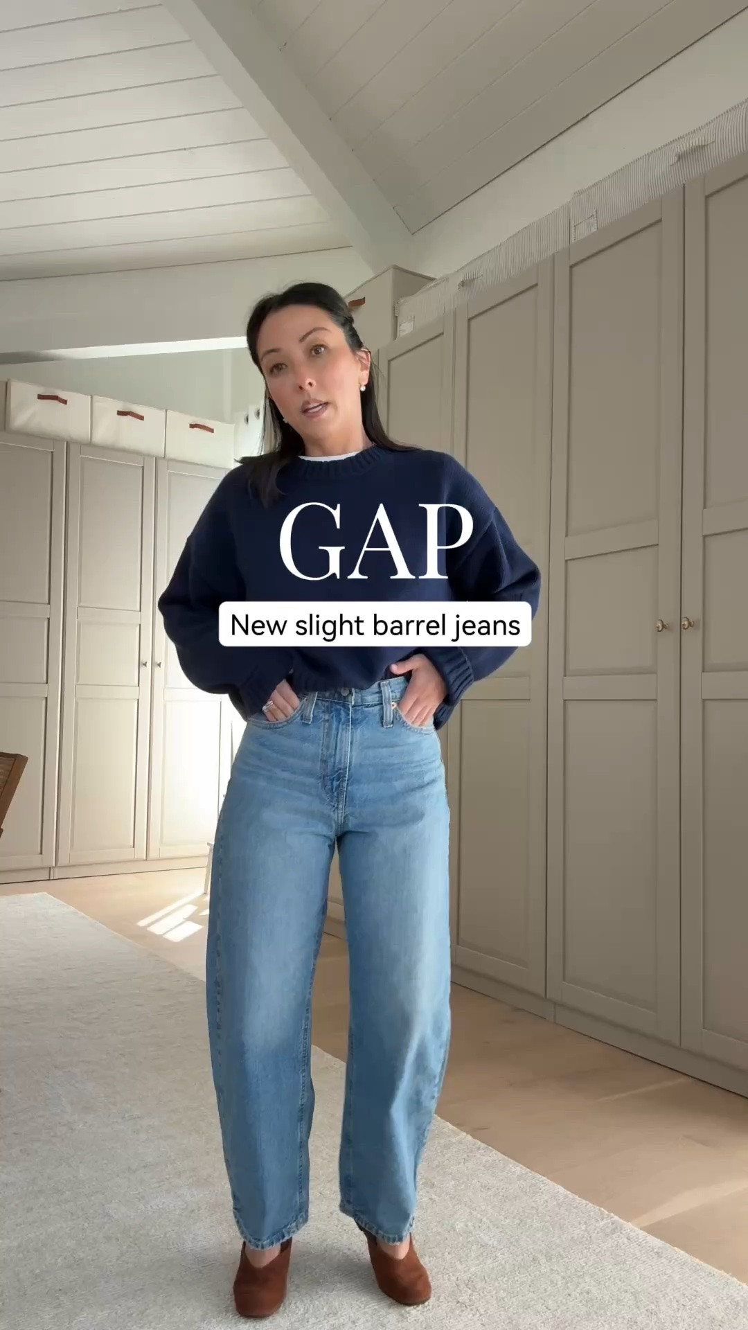 These new slight barrels have such a flattering shape, and I love the longer length. I’m in a regular 25 - they run a little small, so I’d size up. The petite was a too short for me. Cotton sweater in petite small

#LTKmomlife #LTKPetite