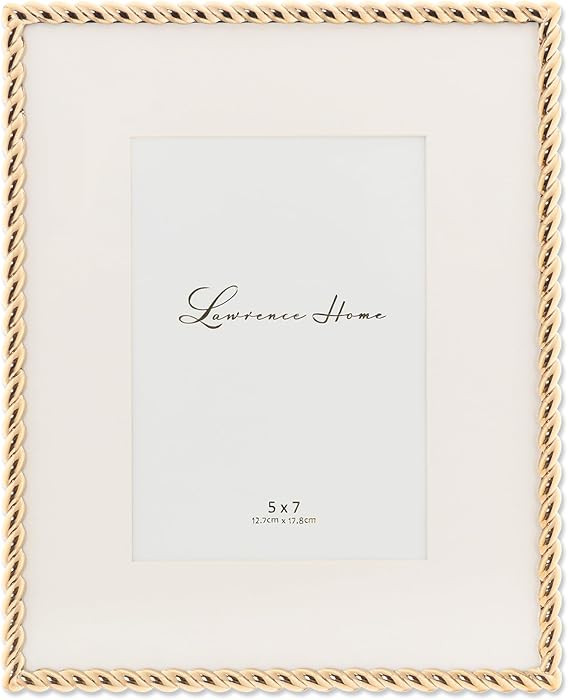 Lawrence Frames Rope Design Metal Frame, 8x10, Matted 5x7, Gold | Amazon (US)