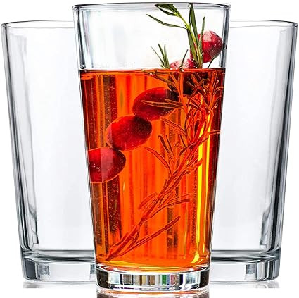 Drinking Glasses - Set of 10 - 16oz. Margarita Glasses Glass Cups - Dishwasher Safe Cocktail glas... | Amazon (US)