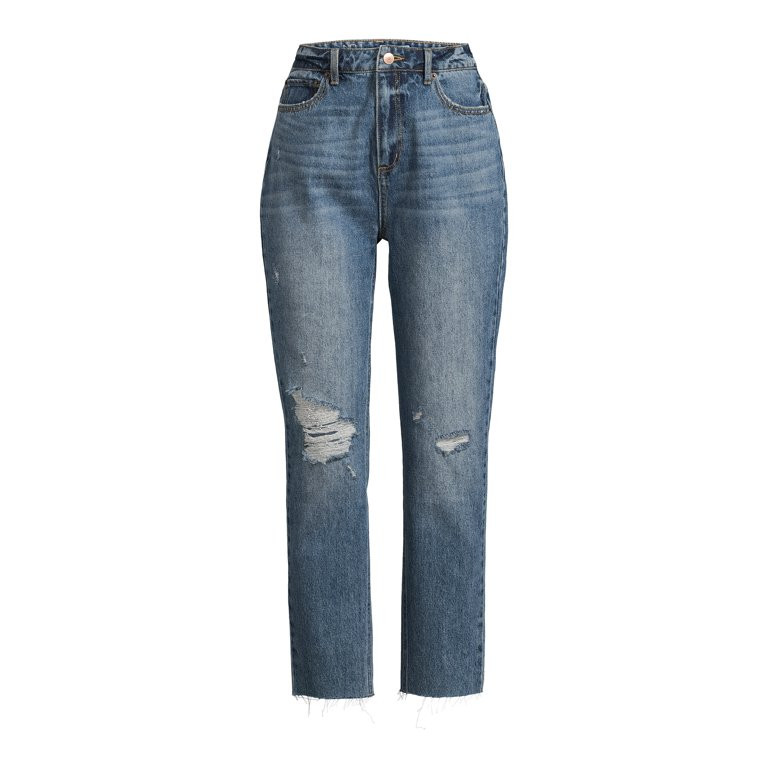 No Boundaries Juniors' High Rise Slim Straight Cropped Jeans | Walmart (US)