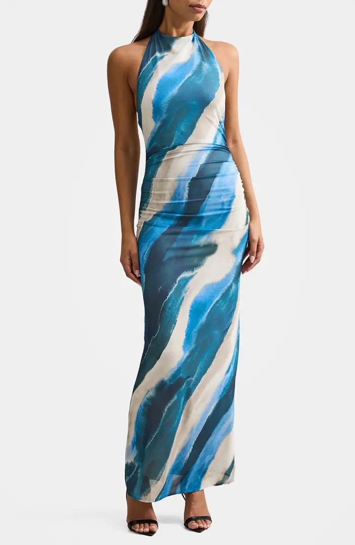 Josette Print Halter Jersey Maxi Dress | Nordstrom