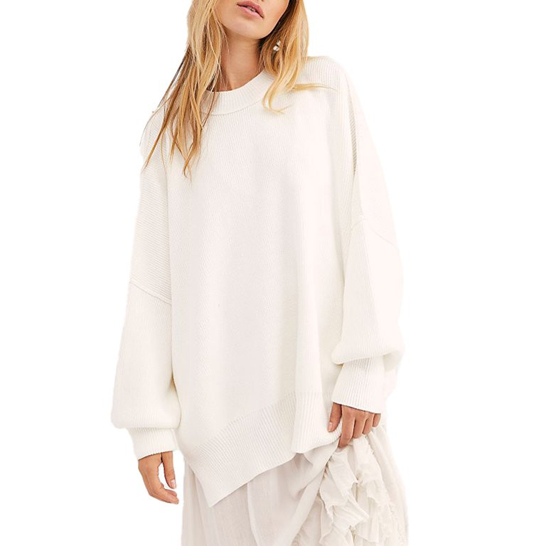 Women's Autumn And Winter Fashion Knitted Solid Color Long-Sleeved Sweater | Walmart (US)
