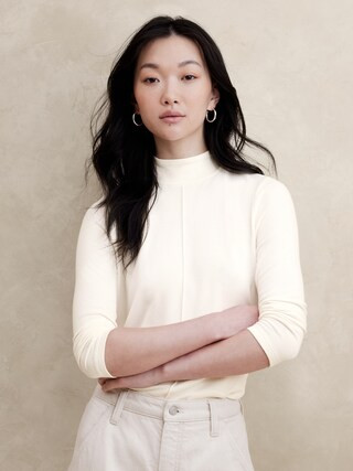 Luxe Mockneck T-ShirtExtra 20% Off At Checkout | Banana Republic Factory