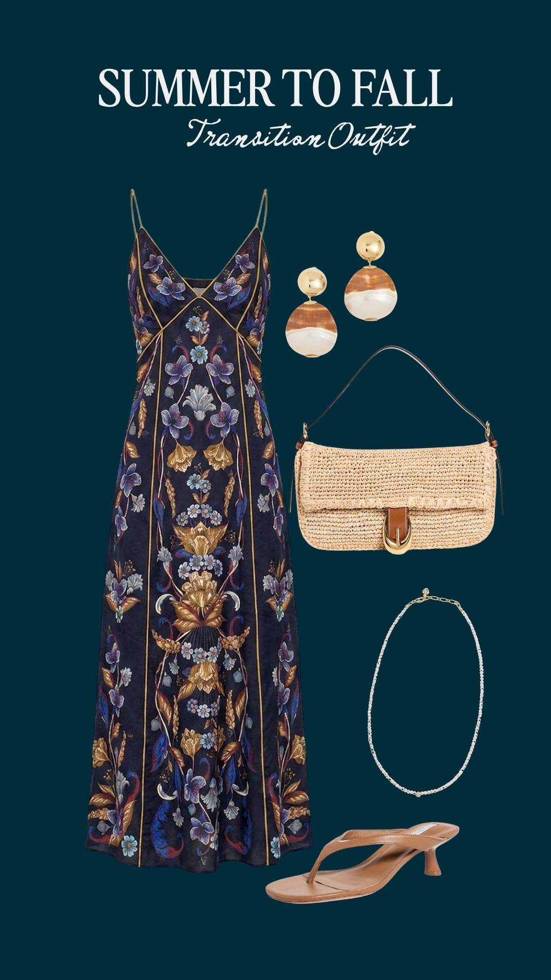Printed Maxi Slip Dress Outfit | Transitional Fall Look with Raffia Bag 🍂

A printed maxi slip dress that carries from vacation dinners into early fall | styled with a raffia shoulder bA printed maxi slip dress that carries from vacation dinners into early fall | styled with a raffia shoulder bag, a delicate pearl necklace, and heeled thong sandals. One of my favorite transitional fall outfits for the summer to fall stretch and into fall 2026.

#LTKdayinmylife #LTKSeasonal #LTKTravel