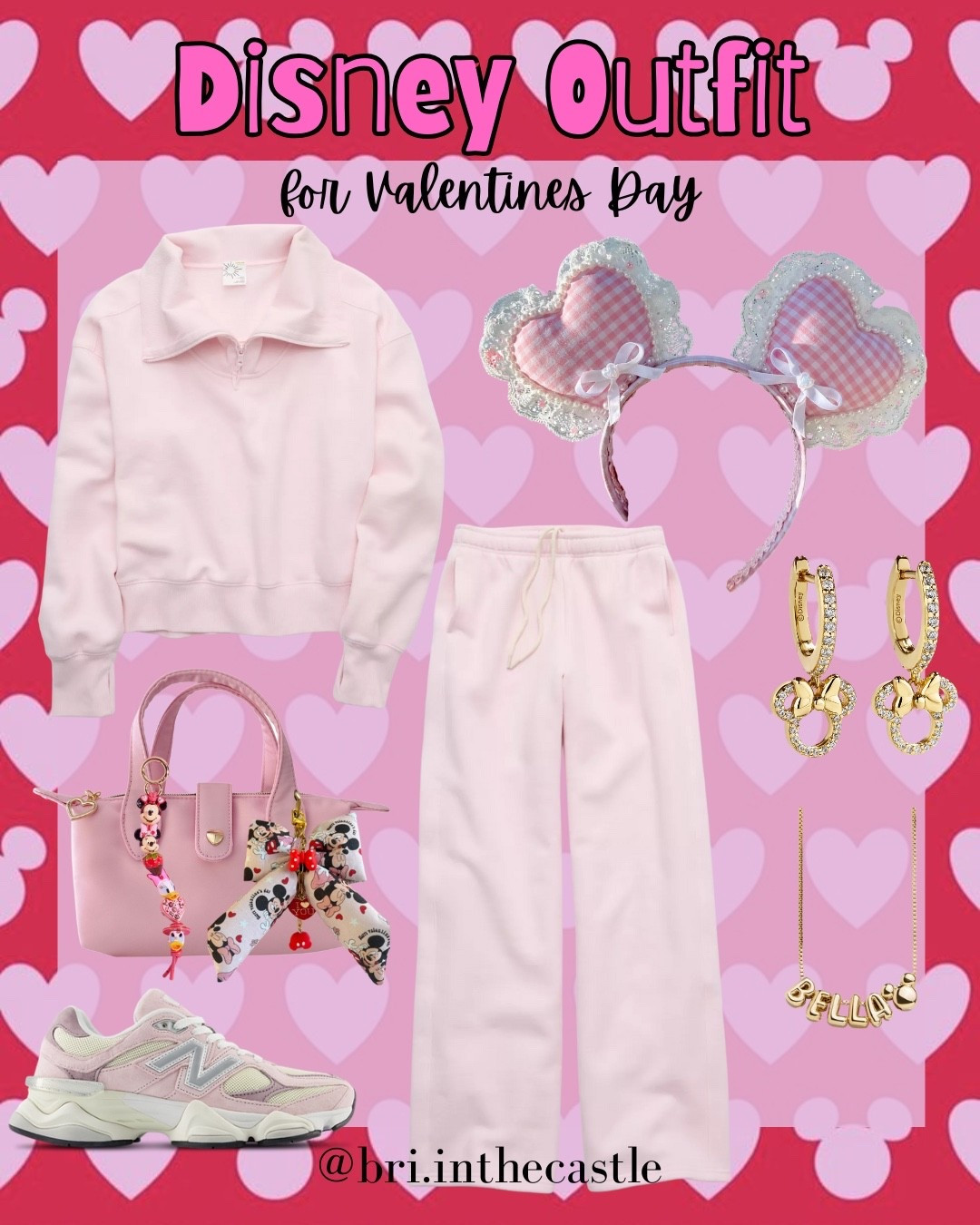 Outfit for Valentines Day at Disney 🩷❤️ Bag charms are from @darlingscreations 

#LTKSeasonal #LTKTravel #LTKootd
