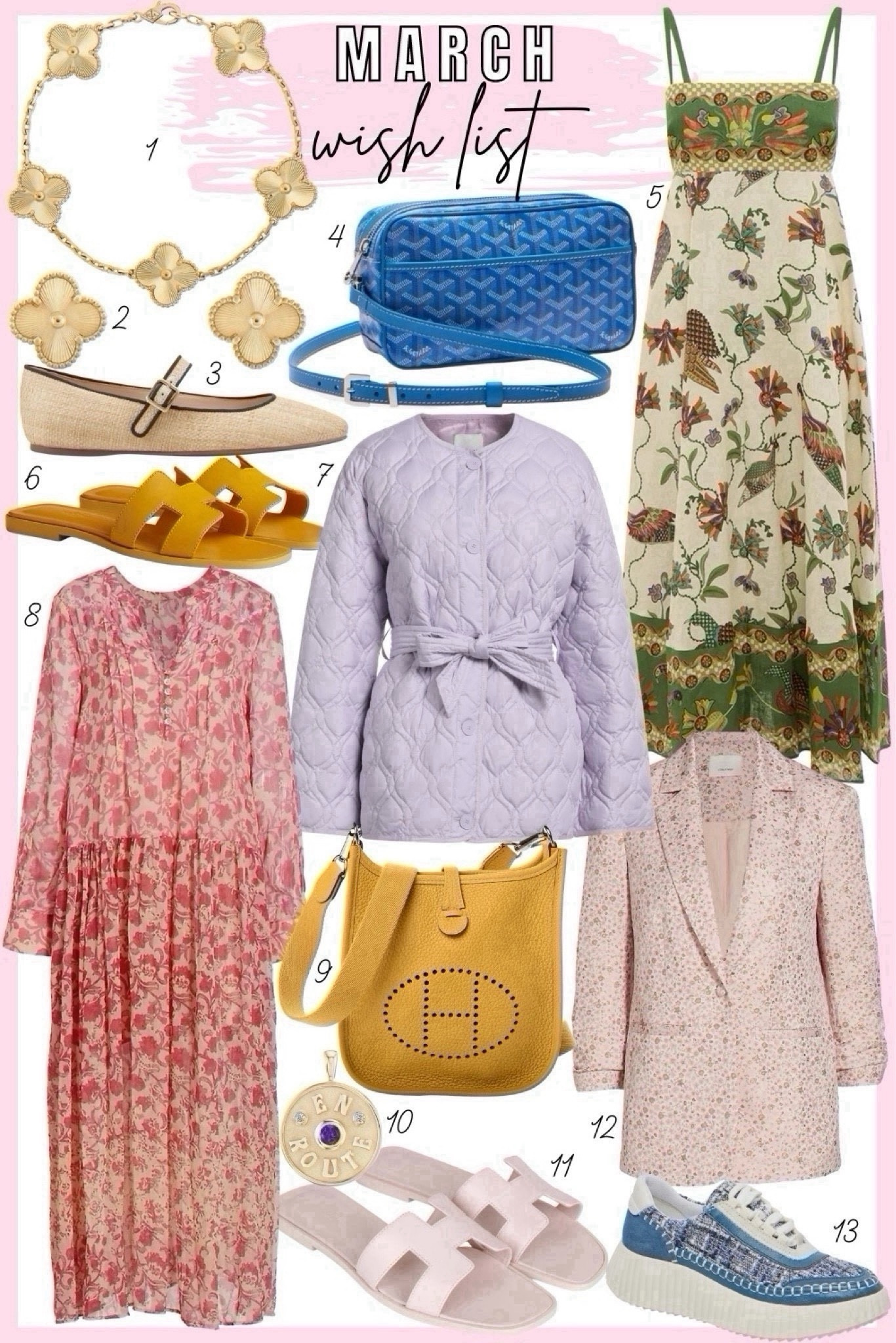 March wish list - Alemais dress, Sandro coat, free people dress, floral blazer, Hermes oran sandals  



#LTKFindsUnder100 #LTKSeasonal #LTKStyleTip