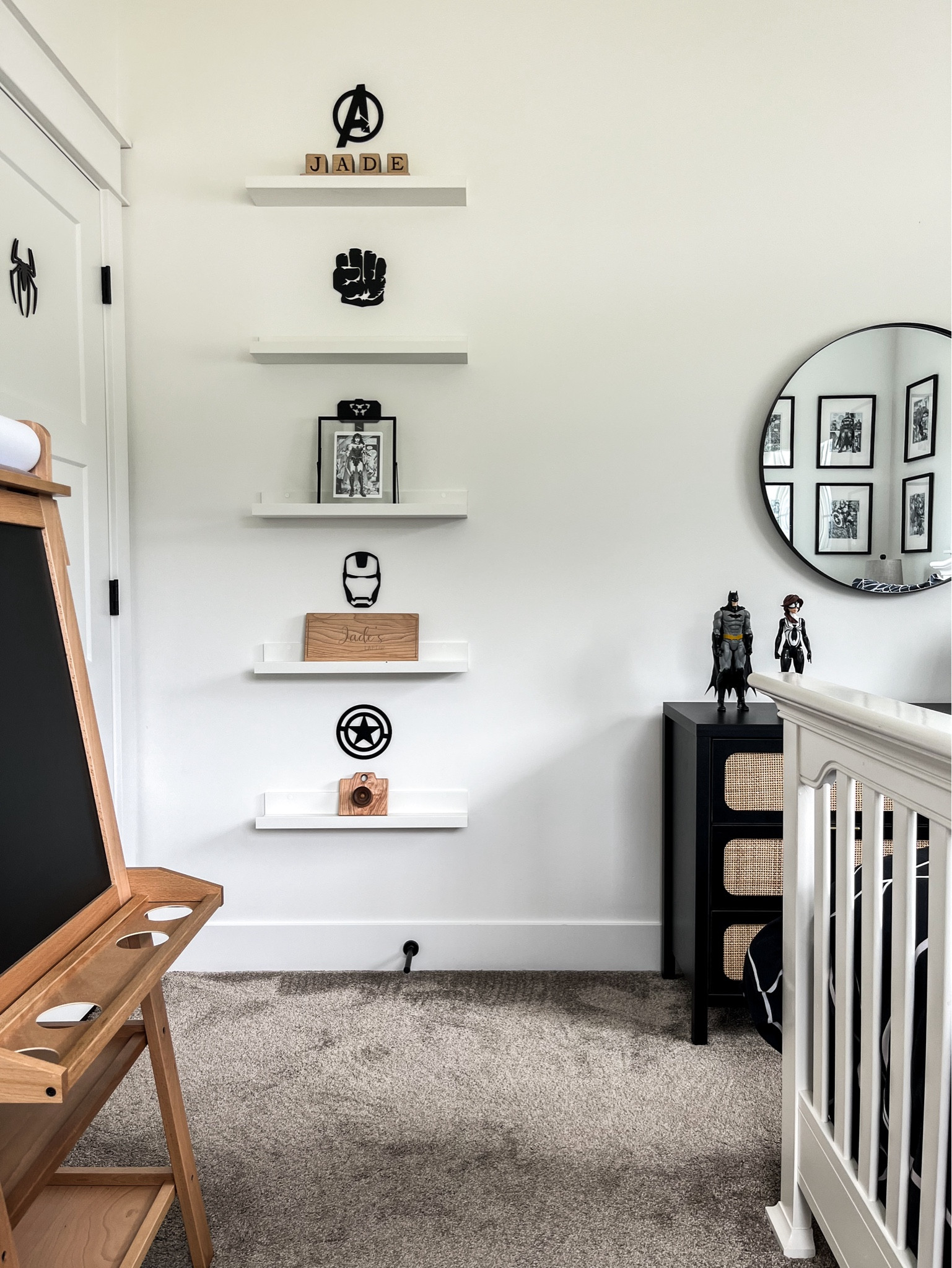 H O M E / hung this 27.5” modern metal round wall mounted mirror in Jade’s room to complete her superhero bedroom makeover 

Walmart | Wayfair | Amazonn

#LTKcanada #LTKhome #LTKkids