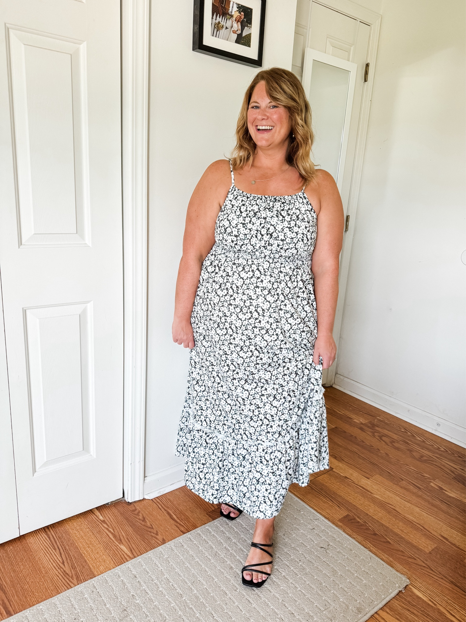Realistic Fall outfit- black & white maxi dress.  Wearing a large  

#LTKMidsize #LTKFindsUnder50 #LTKSeasonal