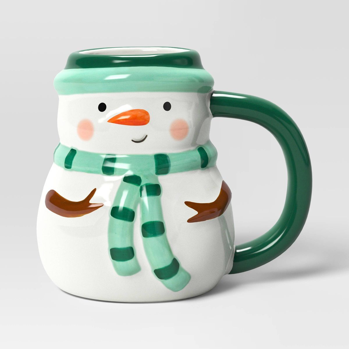 8.8oz Christmas Earthenware Snowman Mug White - Wondershop™ | Target