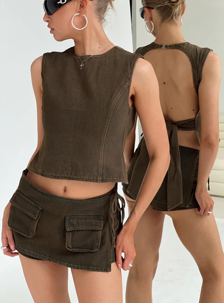 Countryside Skort Petrol | Princess Polly US