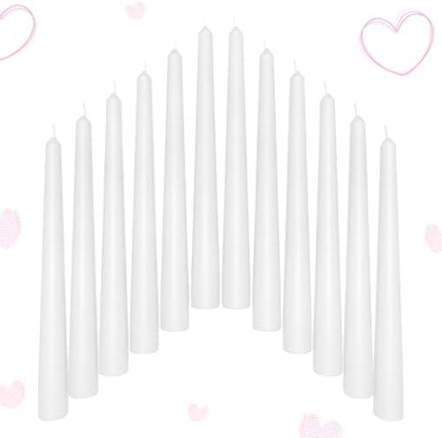 Sonedly 12 inch Taper Candle 12 Pack - Unscented Hand-Dipped Tapered Candles Long Burning Perfect fo | Amazon (US)