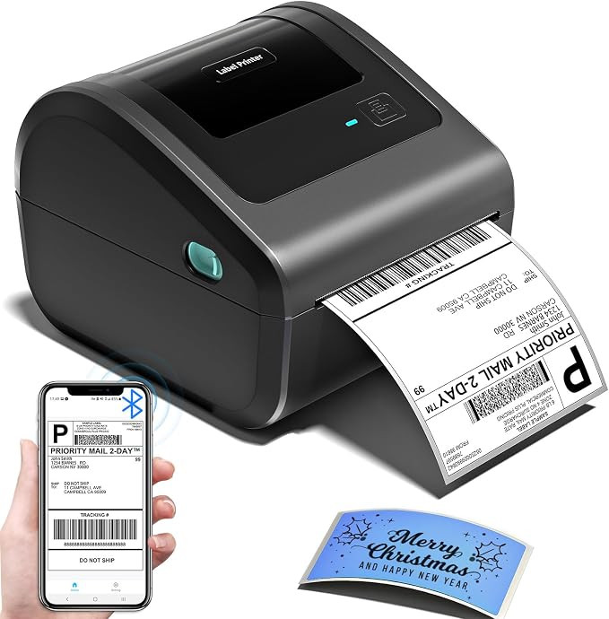 Bluetooth Shipping Label Printer 4x6, D450BT Thermal Label Printer for Shipping Packages, Thermal... | Amazon (US)