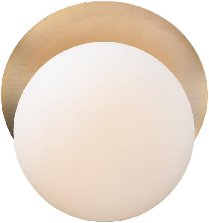 Maxim 26033SWSBRBK Vesper Mid Century Modern and Scandinavian Satin White Glass Orb Wall Sconce, ... | Amazon (US)