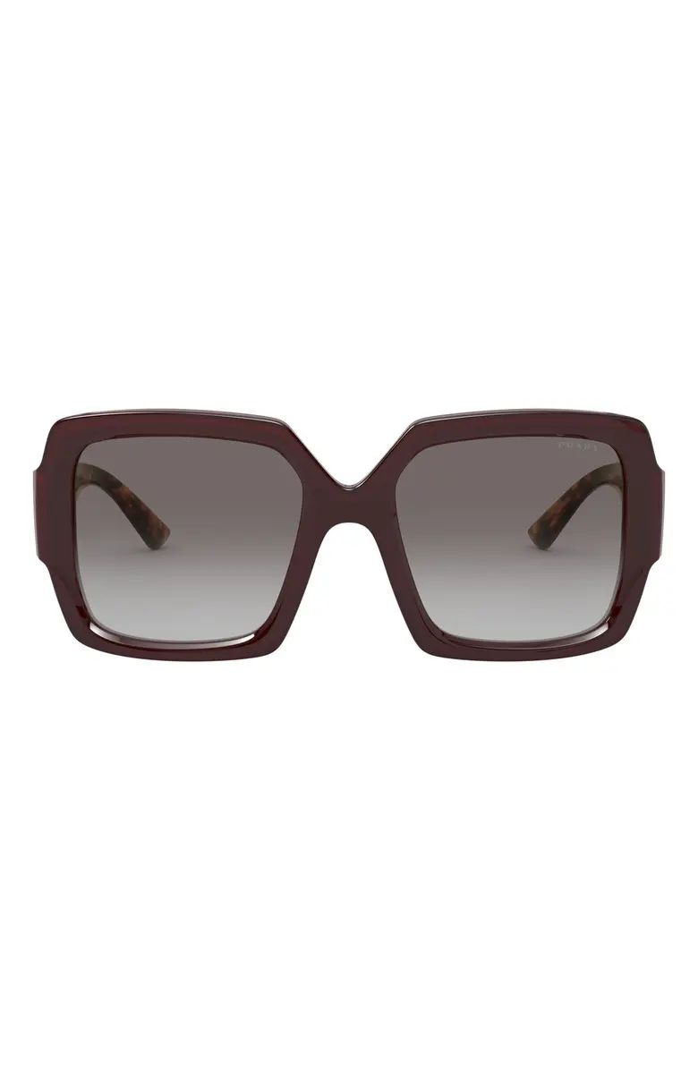 Prada Heritage Logo 54mm Polarized Gradient Square Sunglasses | Nordstrom | Nordstrom