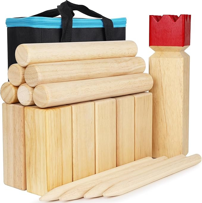 Juegoal Kubb Game Set Backyard Game Set Outdoor Tossing Game Set with Carrying Bag | Amazon (US)