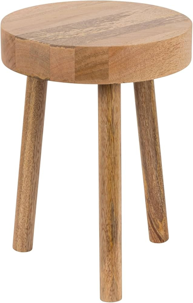 Bloomingville Round Mango Wood Stool, Natural, 13" Round x 18" H | Amazon (US)