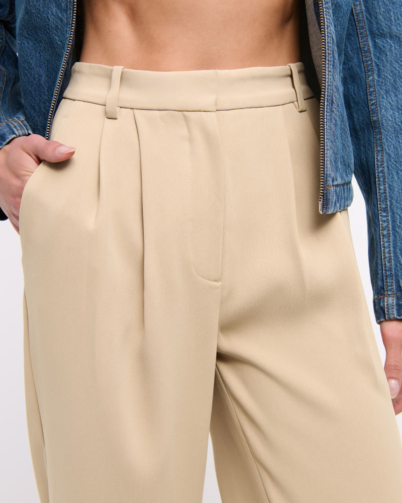 A&F Sloane Crepe Tailored Wide Leg Pant | Abercrombie & Fitch (US)