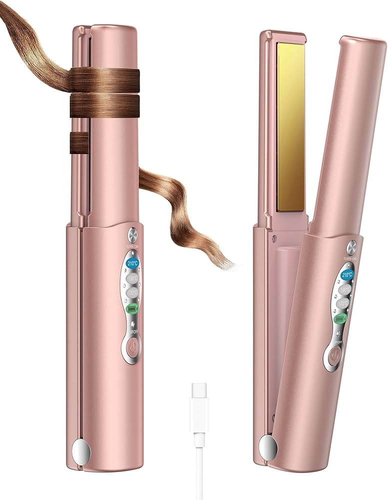 Portable Titanium Cordless Hair Straightener, Heats Up in Seconds & Lasts Up to 50 Minutes & USB ... | Amazon (US)