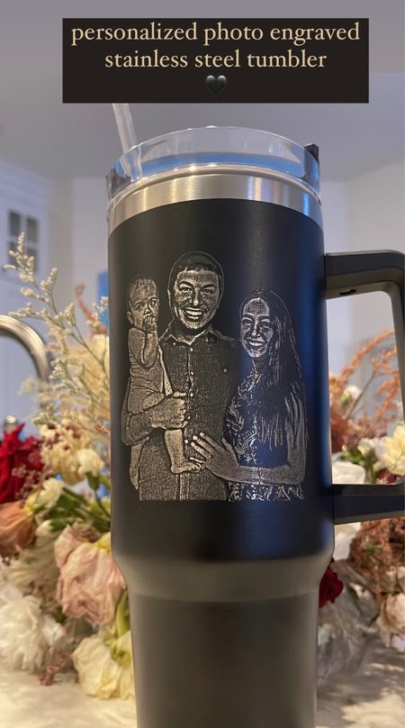 Personalized photo engraved stainless steel tumbler, loveeee how this turned out! 
#personalizedgiftideas 

#LTKGiftGuide #LTKSeasonal #LTKHoliday