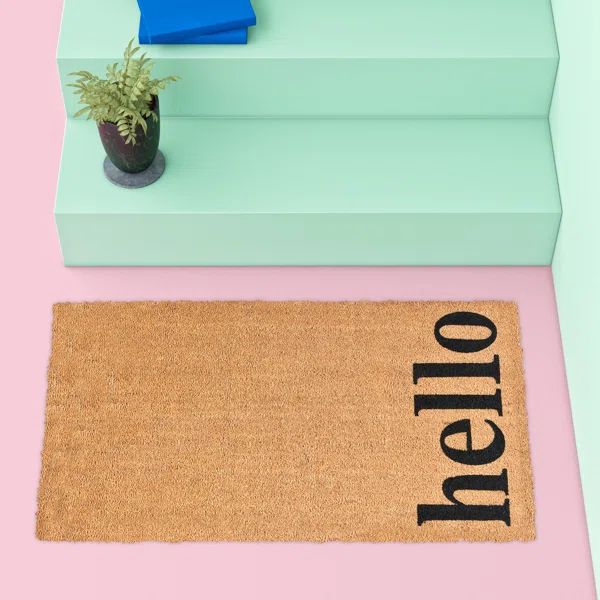 Marquis Vertical Hello Non-Slip Outdoor Door Mat | Wayfair North America