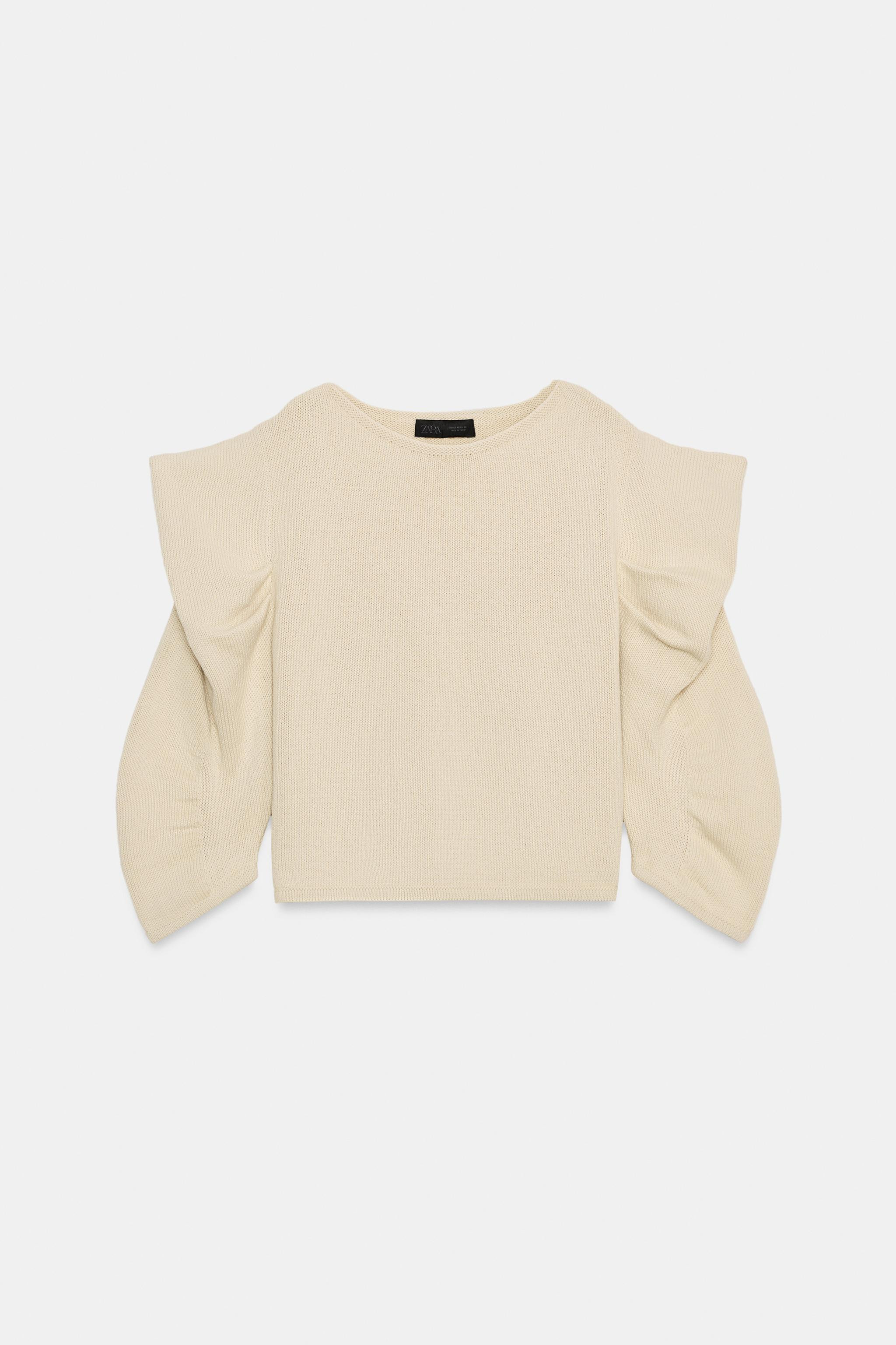 DRAPED SLEEVE KNIT JUMPER | Zara US