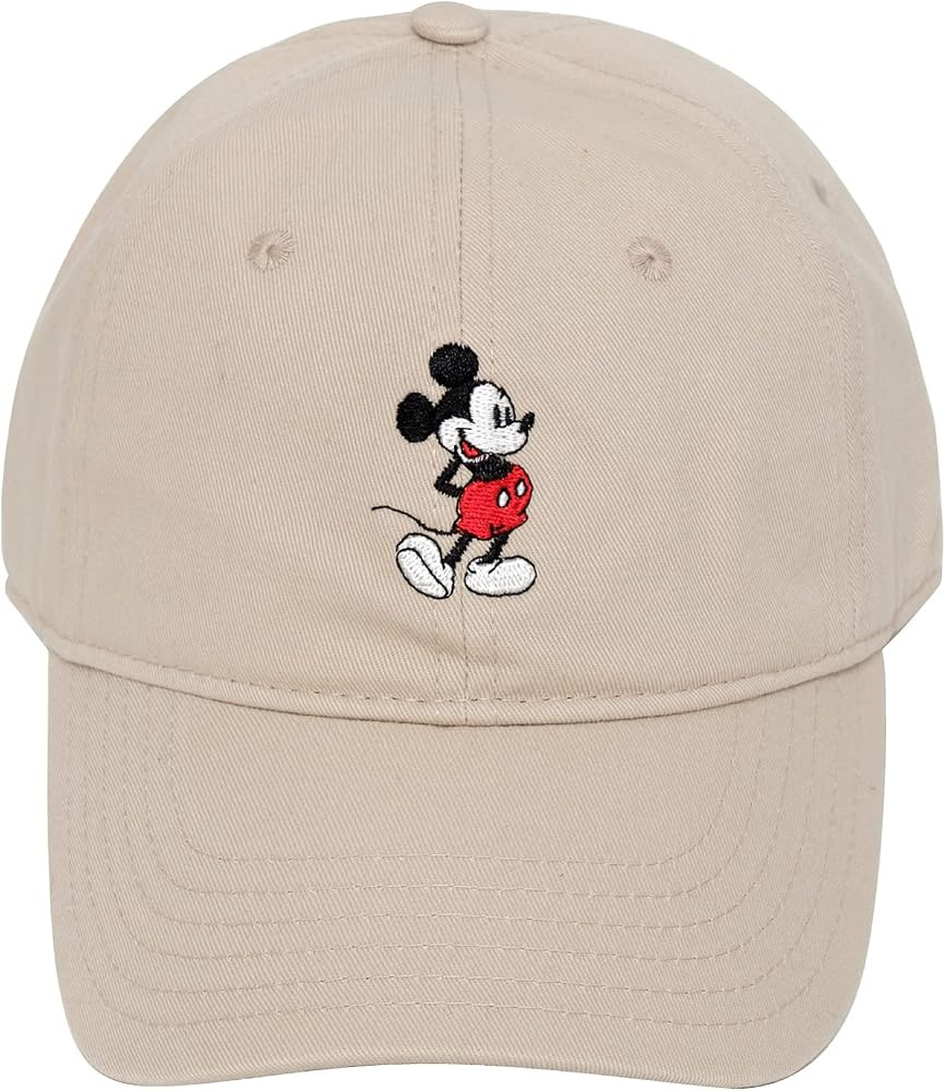 Disney Mickey Mouse Embroidered Cotton Adjustable Dad Hat with Curved Brim | Amazon (US)