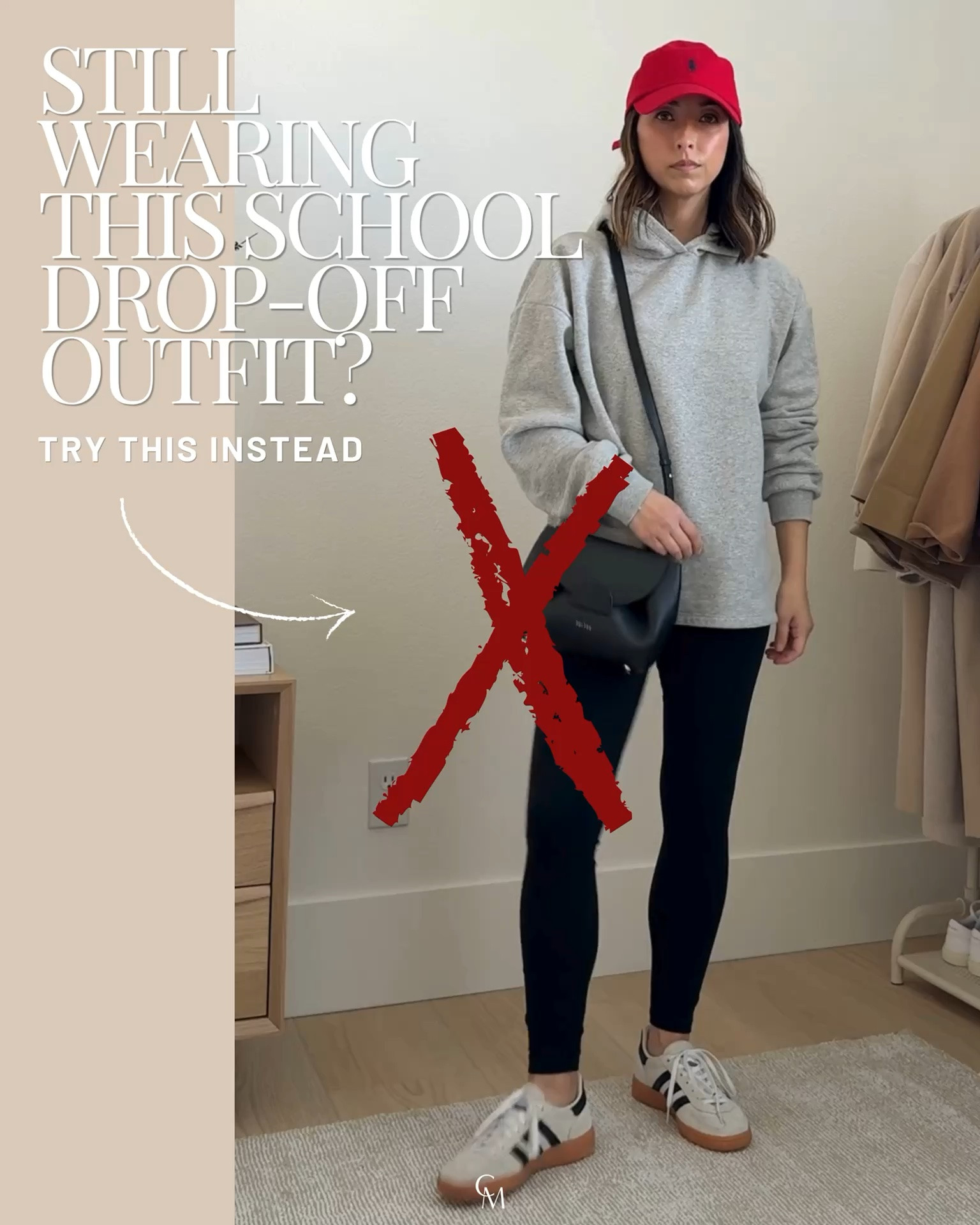 These are the kinds of swaps that make outfits feel more intentional - without giving up comfort. Relaxed pants, better proportions, and a little structure go a long way.

Look 1: 
Madewell tee small - reordered the xs 
Zara jacket xs 
Varley wide leg pants small - xs is sold out everywhere 
Amazon socks 
New Balance 530 size 6 
Polo hat 
Mansur Gavriel tote 
Quince earrings

Look 2:
AYR Deep end xs 
Varley pants xs 26” inseam 
Dolce Vita Sneakers 6 - run small
Minnow stripe sweater small - runs small. 
Celine sunglasses 
Polo Ralph Lauren hat 
Dorsey James necklace 15” 
Quince earrings

Look 3:
Reformation sweater xs - old, linked similar. 
Oak & Fort trench xxs 
Amazon leggings xs 
Hanes socks 
New Balance 530 sneakers 4 mens 
Dragon Diffusion triple jump small 
Fine Art hat - old. 

Look 4:
J.crew collared sweatshirt small - old 
Ruti pants petite 4 
Everlane leather sandals 5 
The Row bag medium 
Polo Ralph Lauren hat 
Electric picks earrings 
Dorsey James necklace 15”

Look 5:
Varley pants small 28” inseam. Typically wear the xs 
New Balance sneakers 6 
Polo hat 
Mansur Gavriel tote 
Electric Picks earrings 
Dorsey James necklace 15”

Look 6:
Madewell tee xs 
AGOLDE denim jacket xs - old, linked similar. 
Uniqlo track pants Kids 13 - old, linked similar. 
Sam Edelman Loafers 5 - old
Dragon Diffusion triple jump small 
YSL sunglasses

#LTKmomlife #LTKPetite