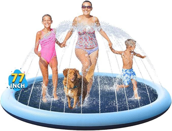 VISTOP Non-Slip Splash Pad for Kids and Dog, Thicken Sprinkler Pool Summer Outdoor Water Toys - F... | Amazon (US)