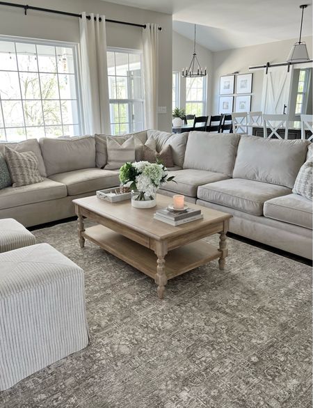 This new rug from Amber Lewis x Loloi is stunning. This is the Honora in Grey/Beige.

Rugs / Amber Lewis / Loloi / Honora rug / pottery barn sectional / sofa / couch / furniture / living room / neutral decor / coffee table / linen drapes / linen tray / great room decor 

#LTKhome #LTKfindsunder100 #LTKSeasonal