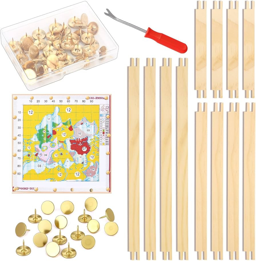 MTWENWENZY 12 PCS Stretcher Bars for Needlework 3 Sizes Wooden Canvas Needlepoint Stretcher Bars ... | Amazon (US)