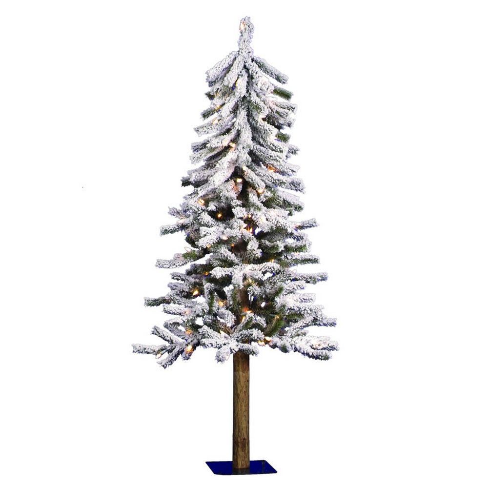 4ft Pre-Lit Artificial Christmas Tree Slim White Flocked - Clear Lights | Target