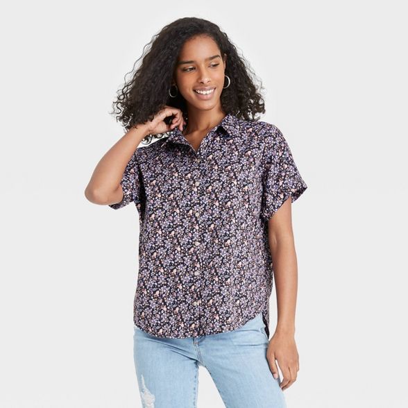 Women's Dolman Short Sleeve Button-Down Shirt - Universal Thread™ | Target