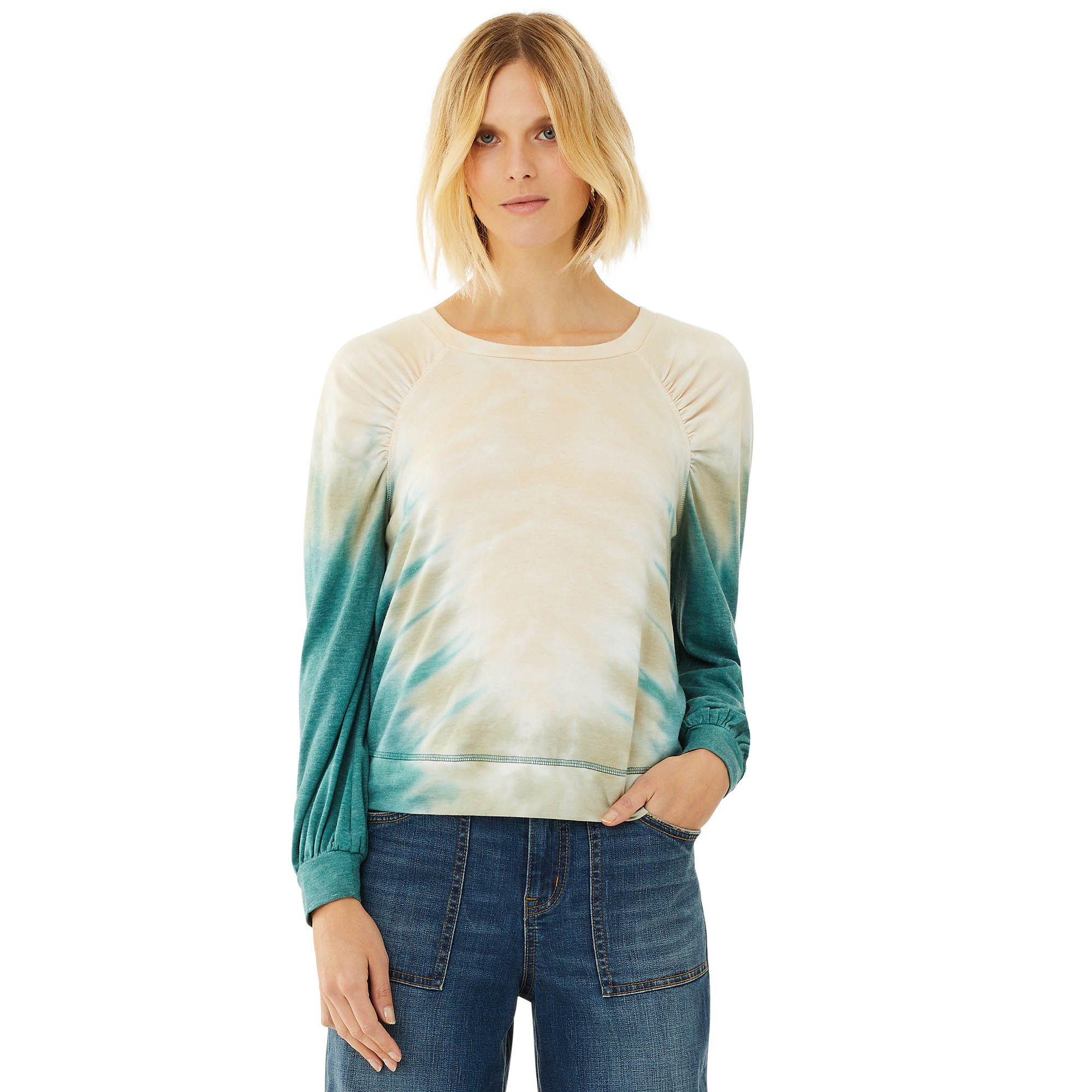 Scoop Women's Tie Dye Sweatshirt with Balloon Sleeves | Walmart (US)