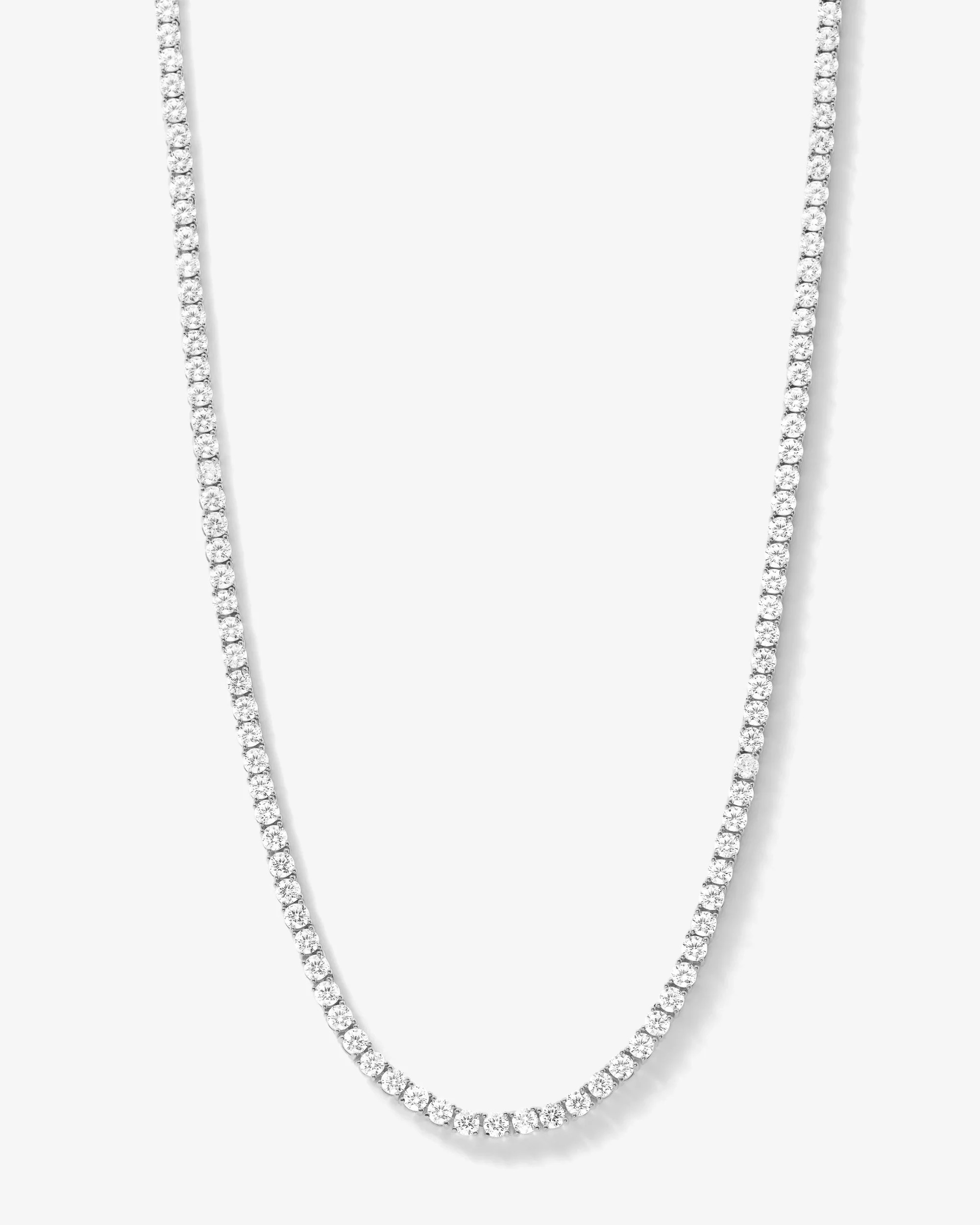Grand Heiress Tennis Necklace 24" - Silver|White Diamondettes | Melinda Maria Jewelry